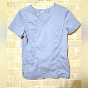 Landau ProFlex Gray Scrub Set with Neon Accents Size Small